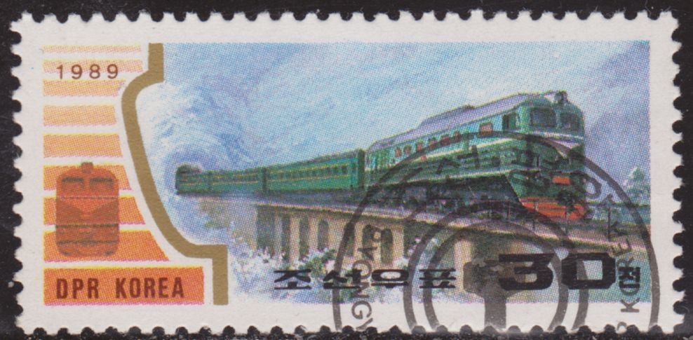 z vendido Corea Norte 1989 Scott 2875 Sello * Diesel Locomotive 30 Ch Preobliteré Matasello de favor Preobliterado DPR Korea Coree